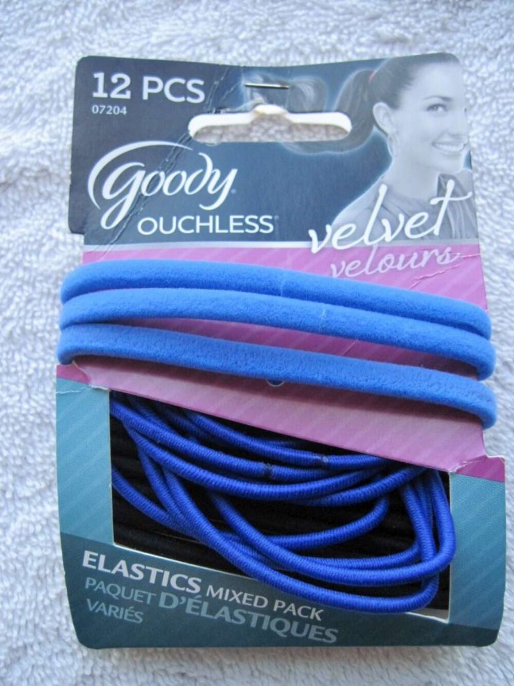 20 Blue 3 Goody Velvet Secure Stay Put Elastic Hair Band Ponytailers 17 Ouchless